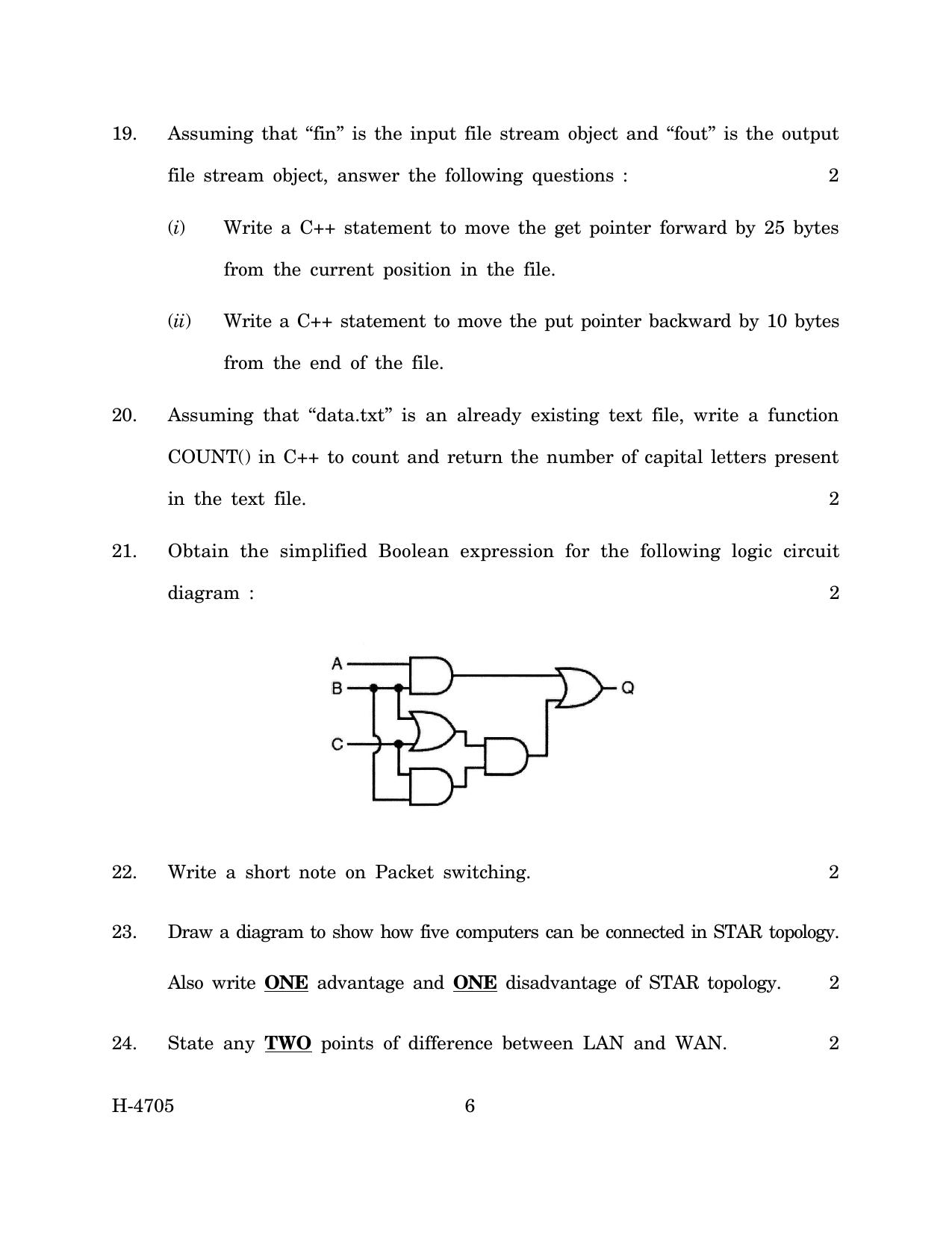 Goa Board Class 12 Computer Science (March 2024) Question Paper - Page 6