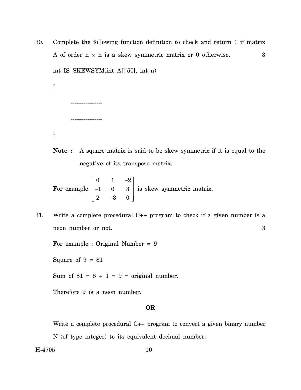 Goa Board Class 12 Computer Science (March 2024) Question Paper - Page 10