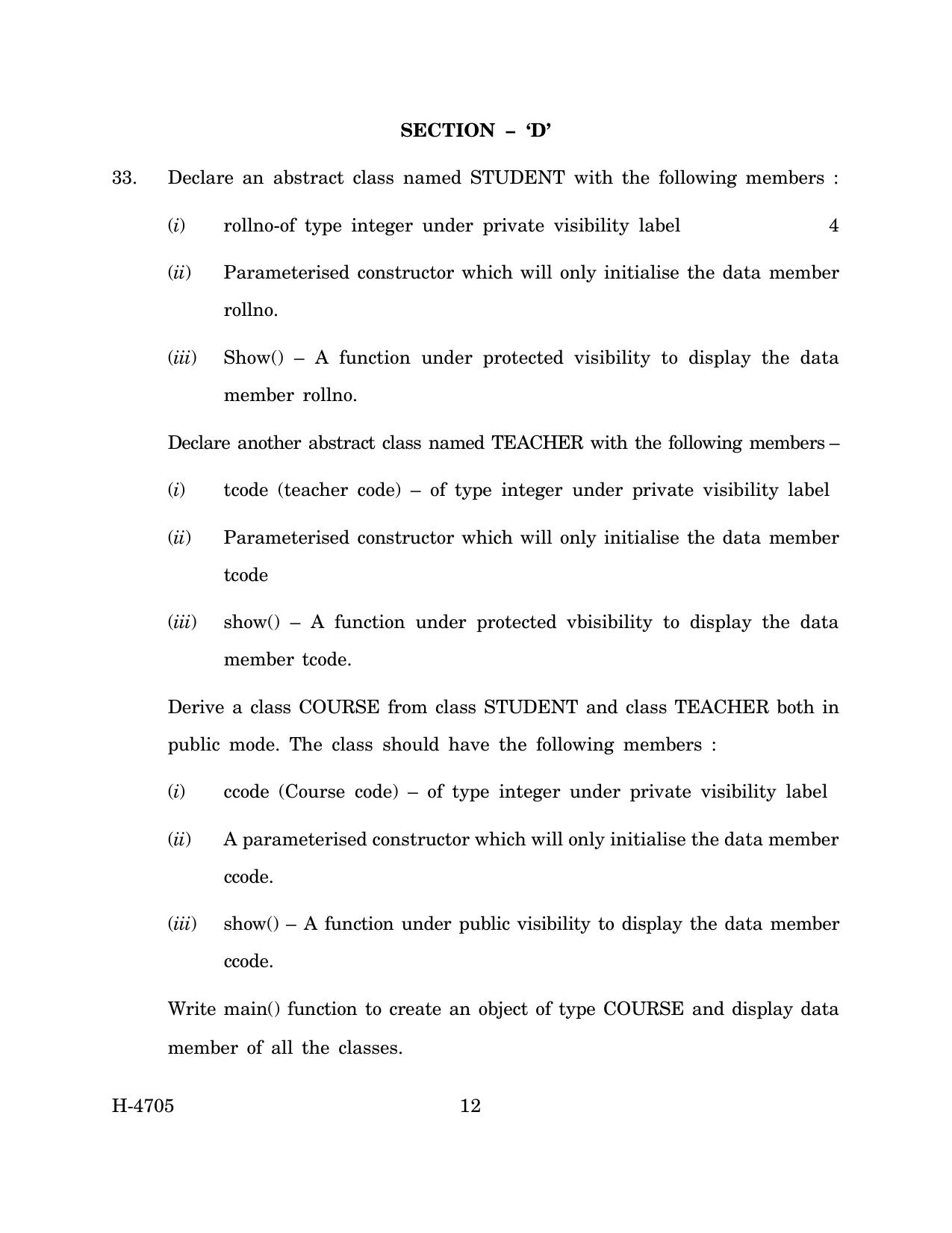 Goa Board Class 12 Computer Science (March 2024) Question Paper - Page 12