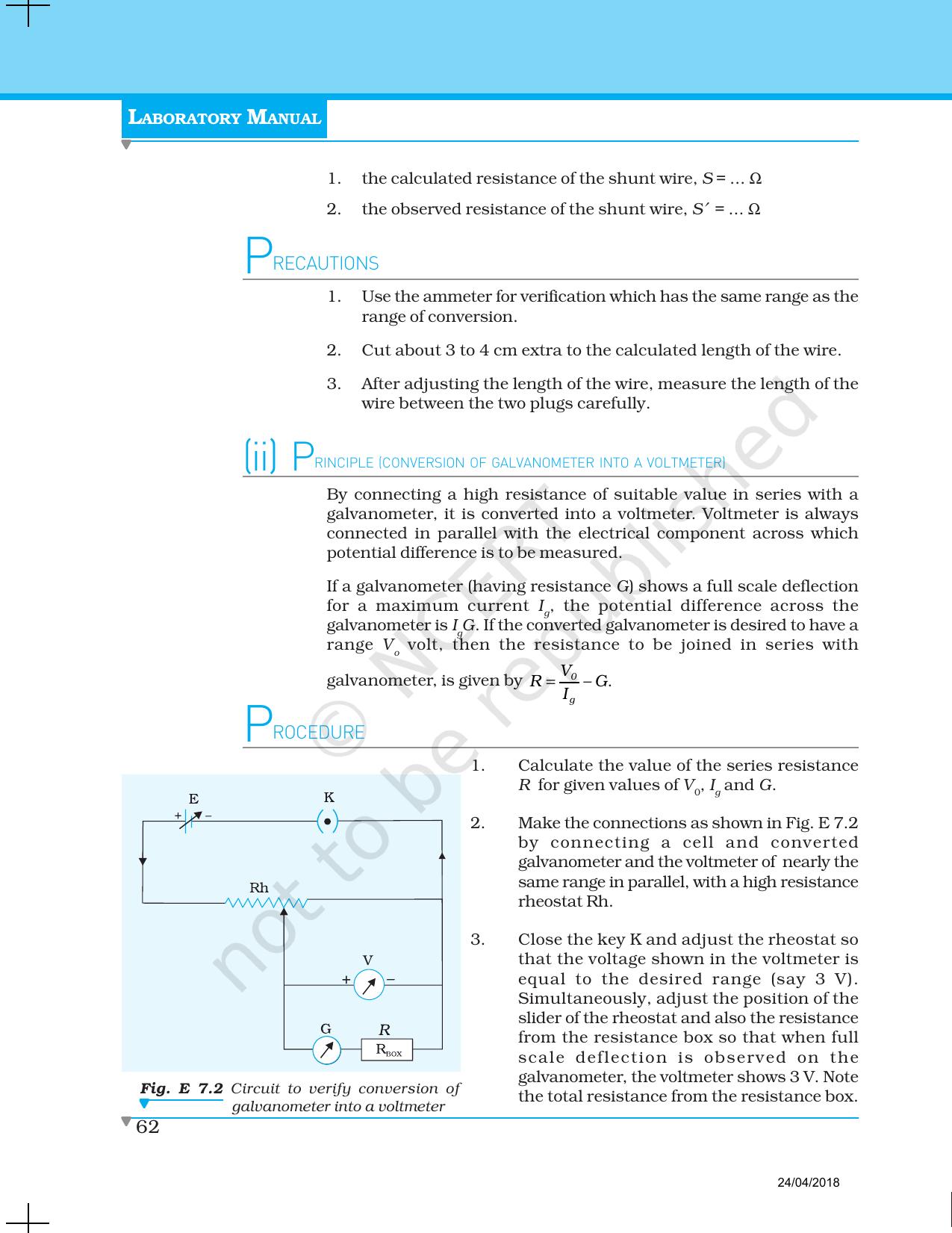 NCERT Laboratory Manuals for Class XII Physics - Experiment 6 & 7 - Page 10