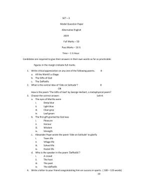 JAC Board Class 12th 2019 ALTERNATIVE ENGLISH SET-3 Model Paper
