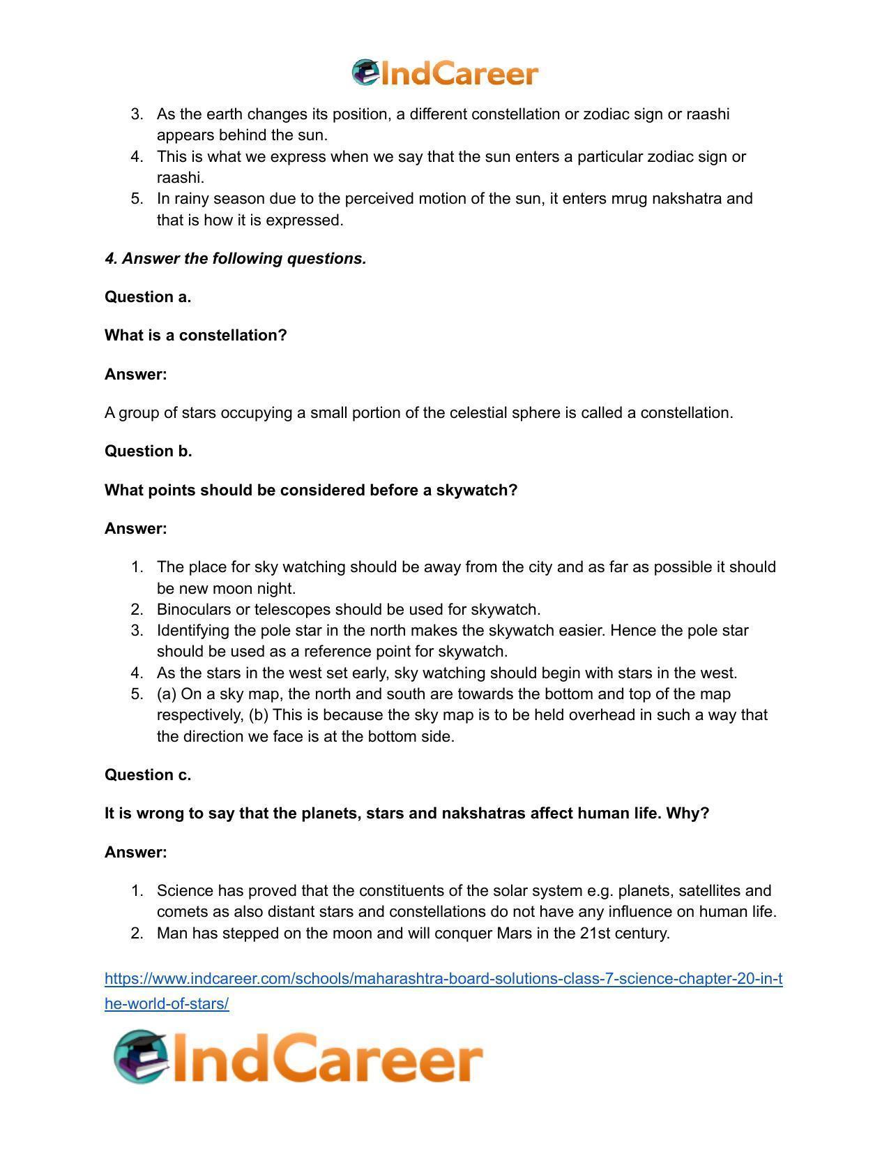 Maharashtra Board Solutions Class 7-Science: Chapter 20- In the World of Stars - Page 4