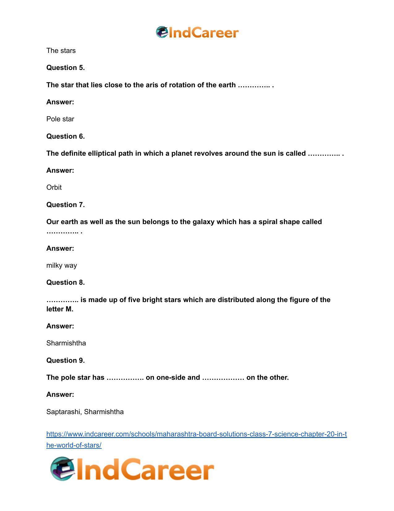 Maharashtra Board Solutions Class 7-Science: Chapter 20- In the World of Stars - Page 7