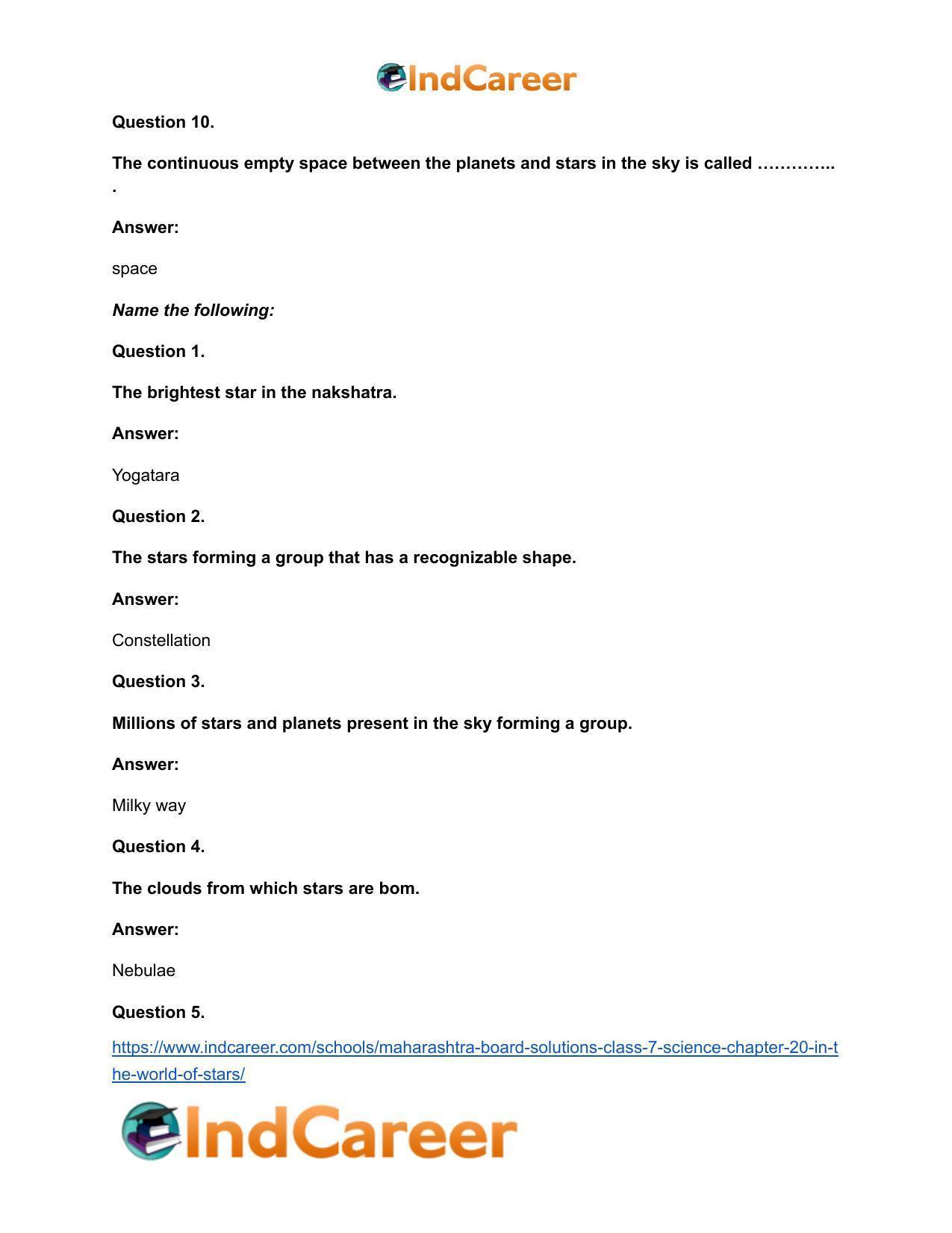 Maharashtra Board Solutions Class 7-Science: Chapter 20- In the World of Stars - Page 8