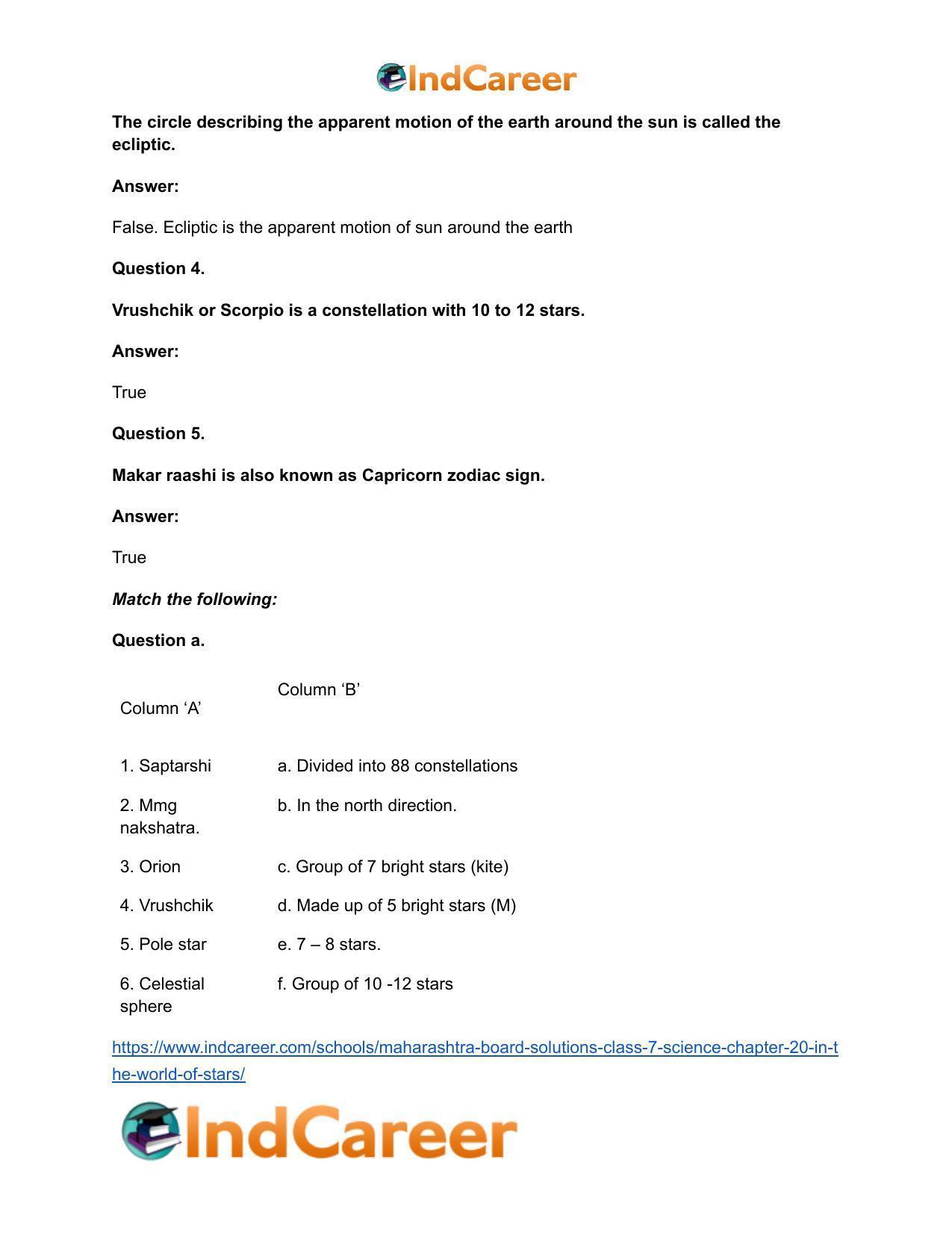 Maharashtra Board Solutions Class 7-Science: Chapter 20- In the World of Stars - Page 10