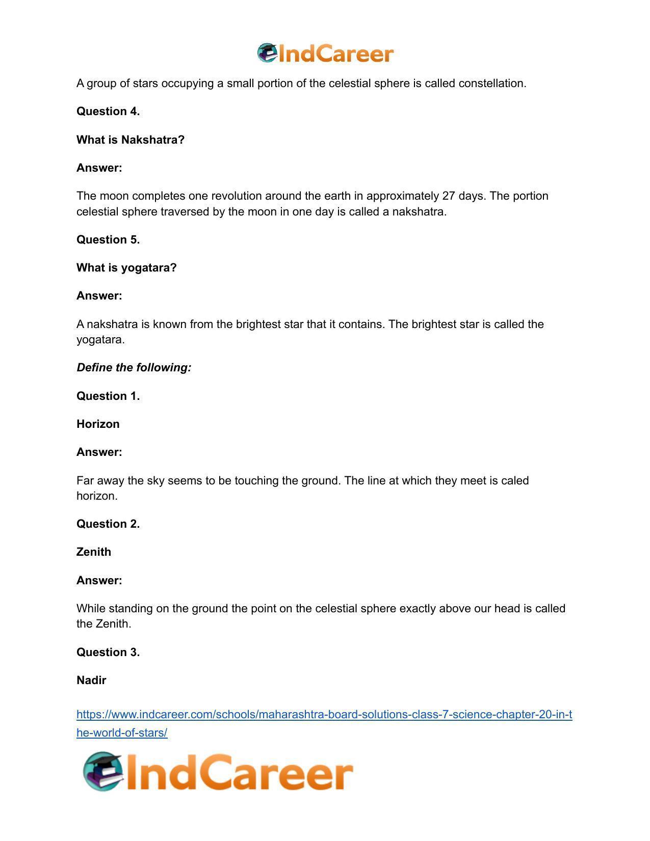 Maharashtra Board Solutions Class 7-Science: Chapter 20- In the World of Stars - Page 12