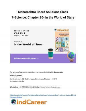 Maharashtra Board Solutions Class 7-Science: Chapter 20- In the World of Stars