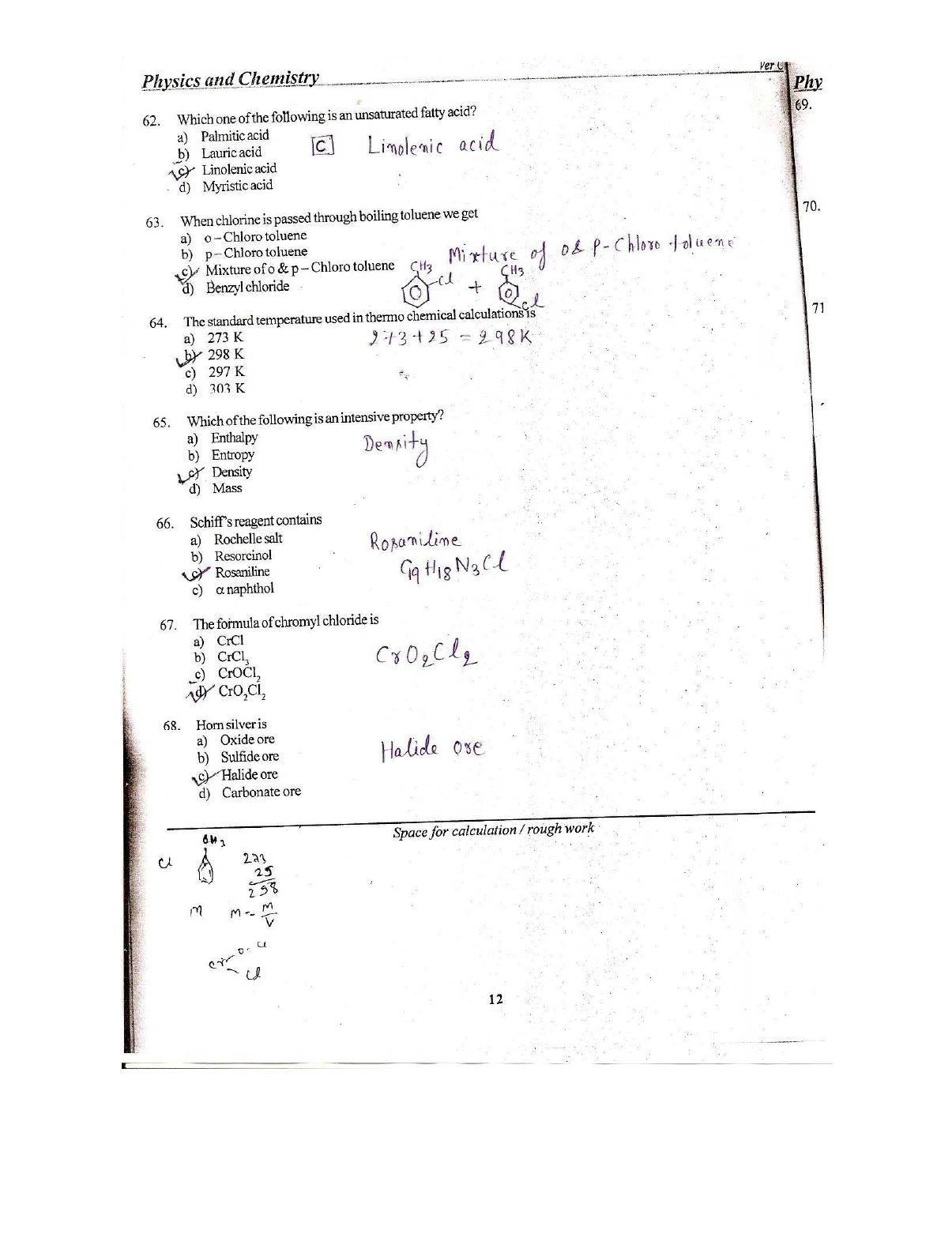 COMEDK UGET 2019 Chemistry Question Paper - Page 1