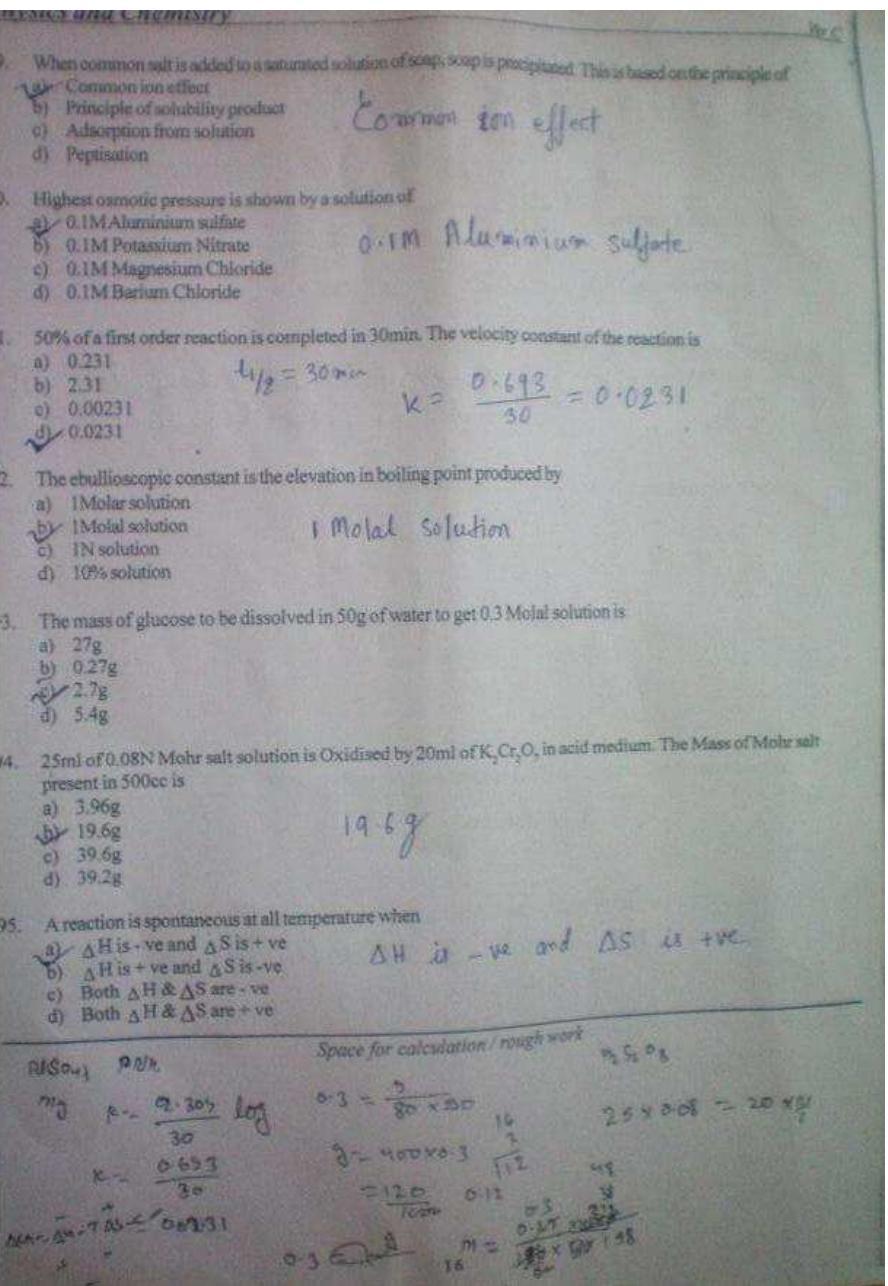 COMEDK UGET 2019 Chemistry Question Paper - Page 5