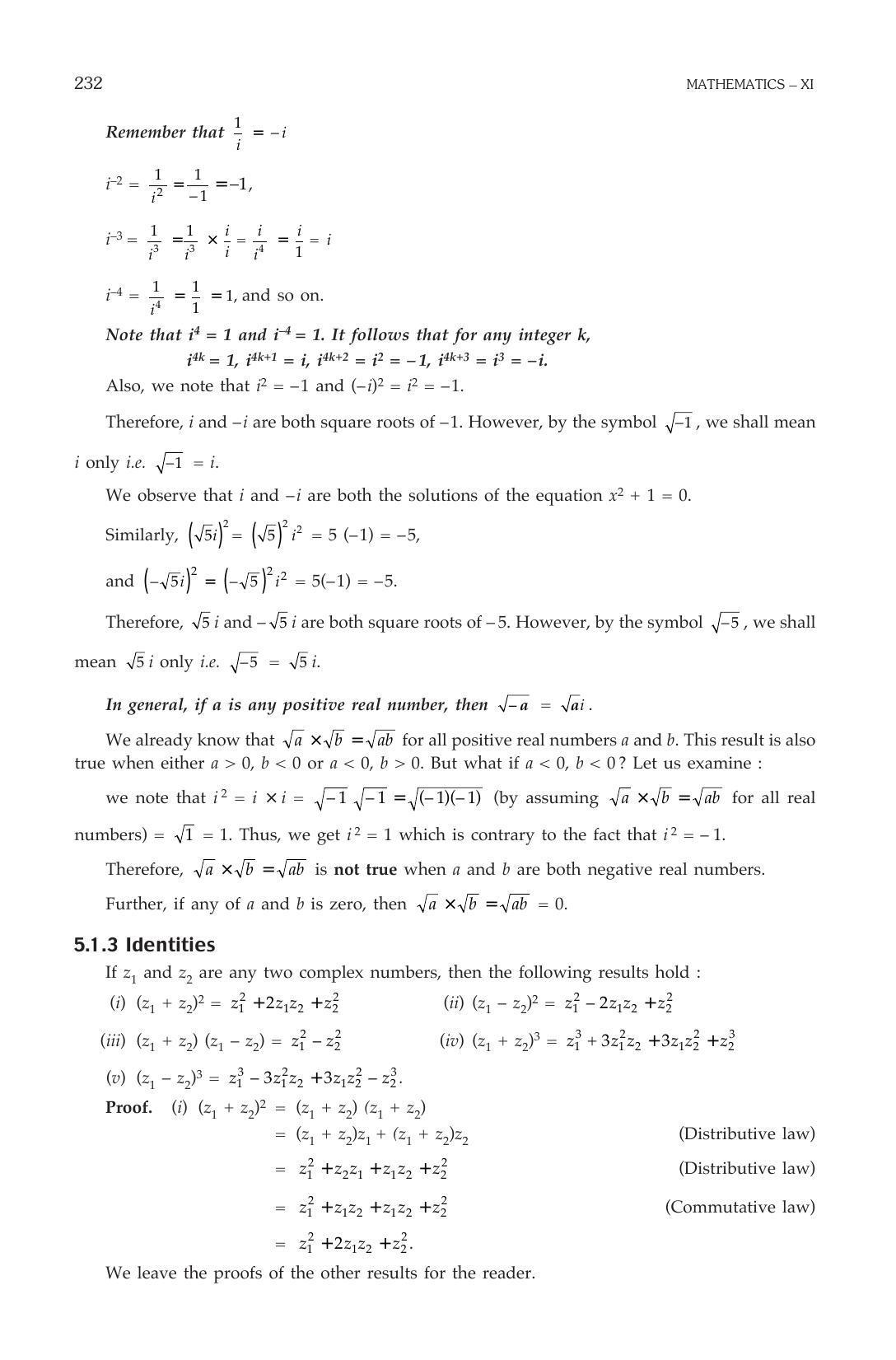 ML Aggarwal Class 11 Solutions: Complex Numbers and Quadratic Equations - Page 5