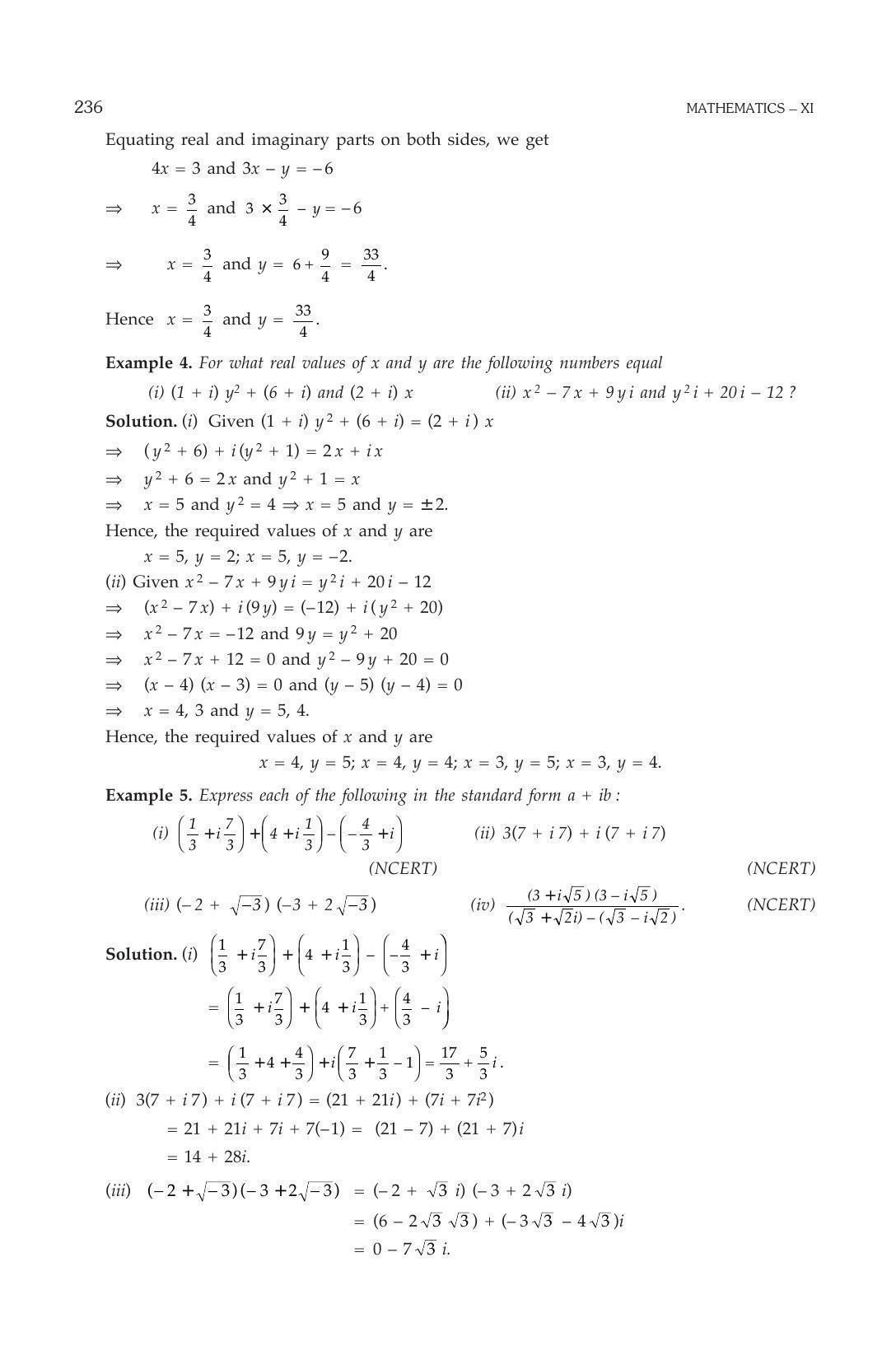ML Aggarwal Class 11 Solutions: Complex Numbers and Quadratic Equations - Page 9