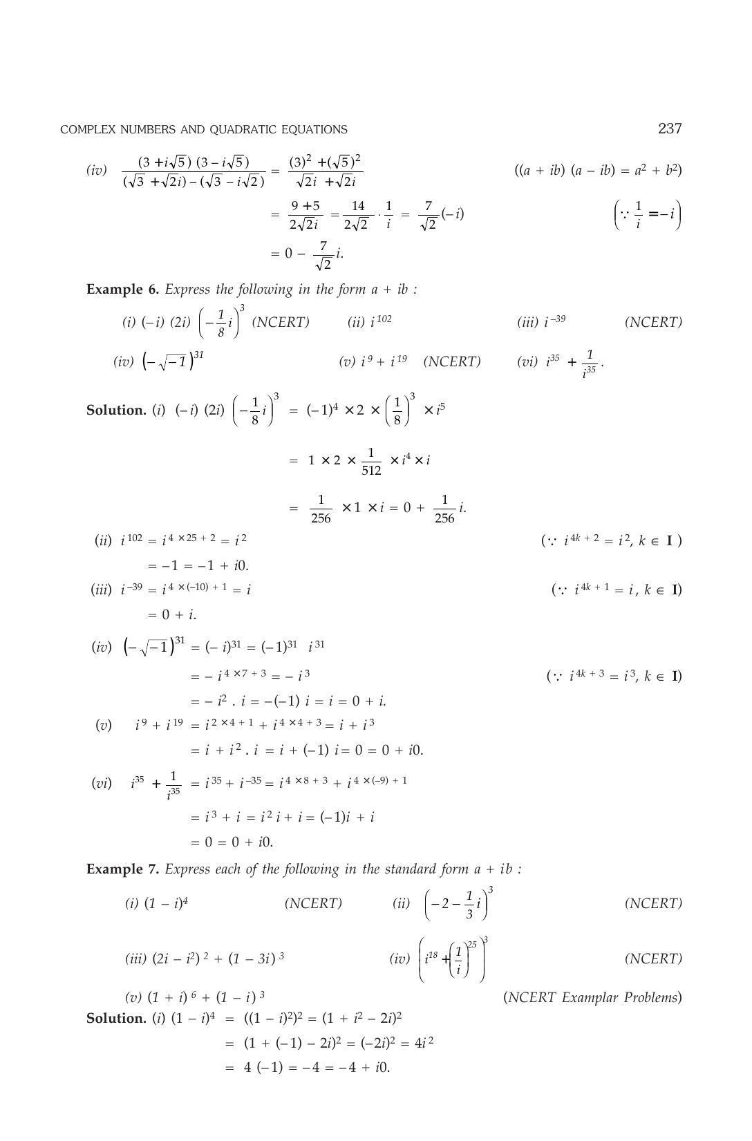 ML Aggarwal Class 11 Solutions: Complex Numbers and Quadratic Equations - Page 10