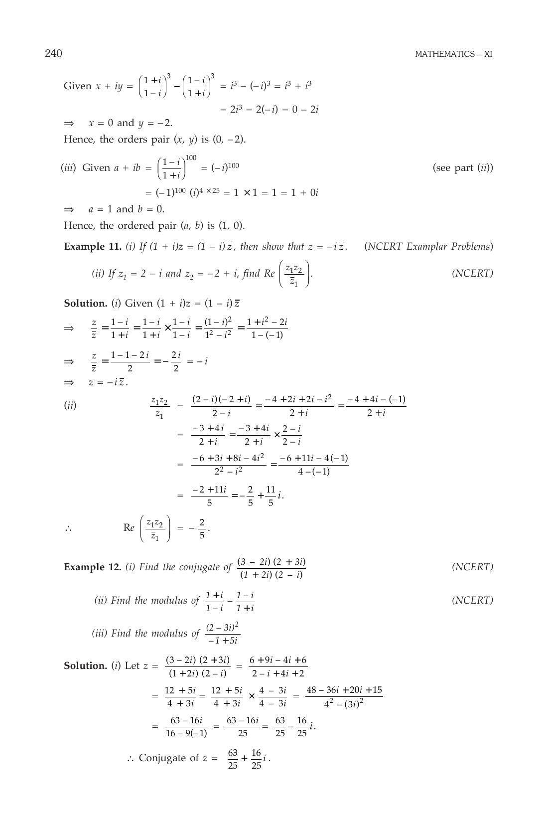 ML Aggarwal Class 11 Solutions: Complex Numbers and Quadratic Equations - Page 13