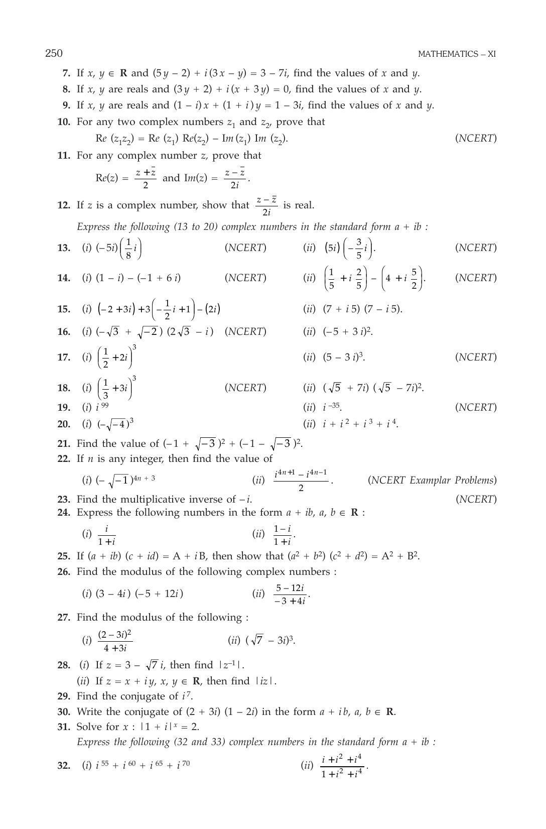 ML Aggarwal Class 11 Solutions: Complex Numbers and Quadratic Equations - Page 15