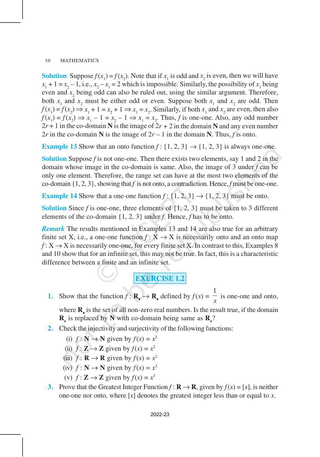 NCERT Book for Class 12 Maths Chapter 1 Relation and Functions - Page 10