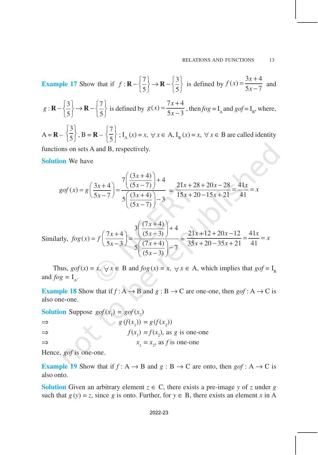 NCERT Book for Class 12 Maths Chapter 1 Relation and Functions - Page 13