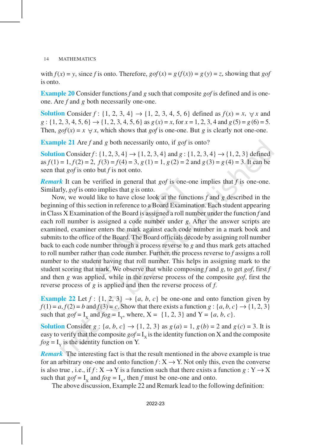 NCERT Book for Class 12 Maths Chapter 1 Relation and Functions - Page 14