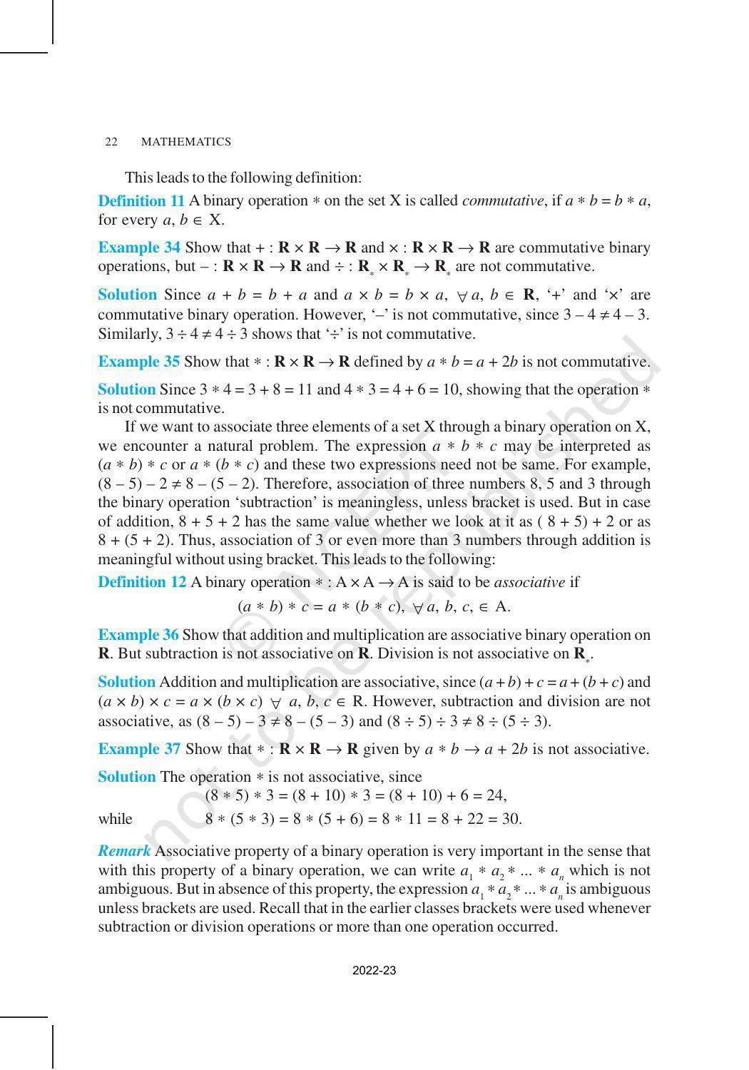 NCERT Book for Class 12 Maths Chapter 1 Relation and Functions - Page 22