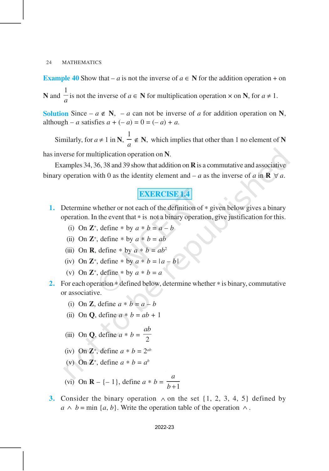 NCERT Book for Class 12 Maths Chapter 1 Relation and Functions - Page 24