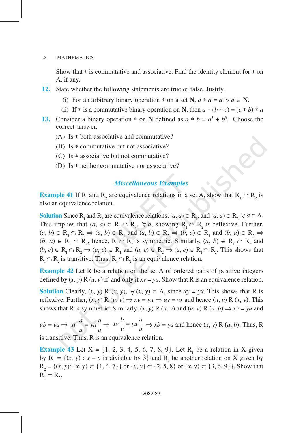 NCERT Book for Class 12 Maths Chapter 1 Relation and Functions - Page 26