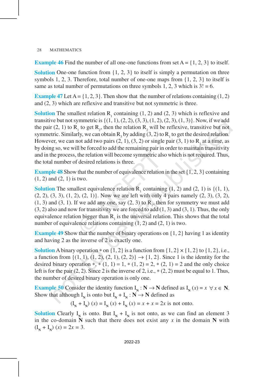 NCERT Book for Class 12 Maths Chapter 1 Relation and Functions ...