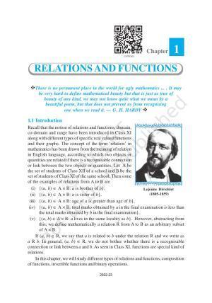 NCERT Book for Class 12 Maths Chapter 1 Relation and Functions