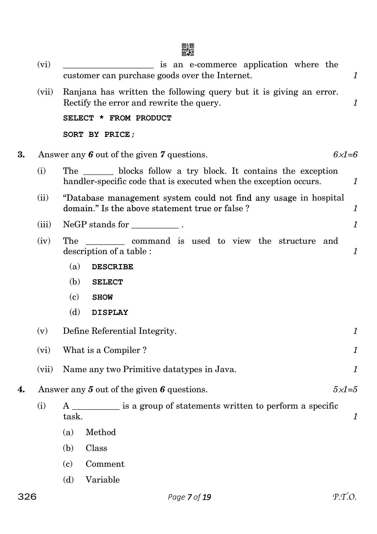 CBSE Class 12 326_Information Technology 2023 Question Paper - Page 7