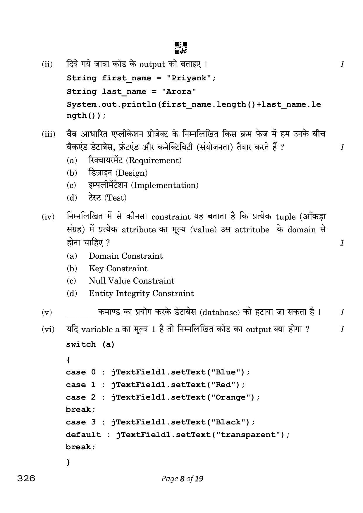 CBSE Class 12 326_Information Technology 2023 Question Paper - Page 8