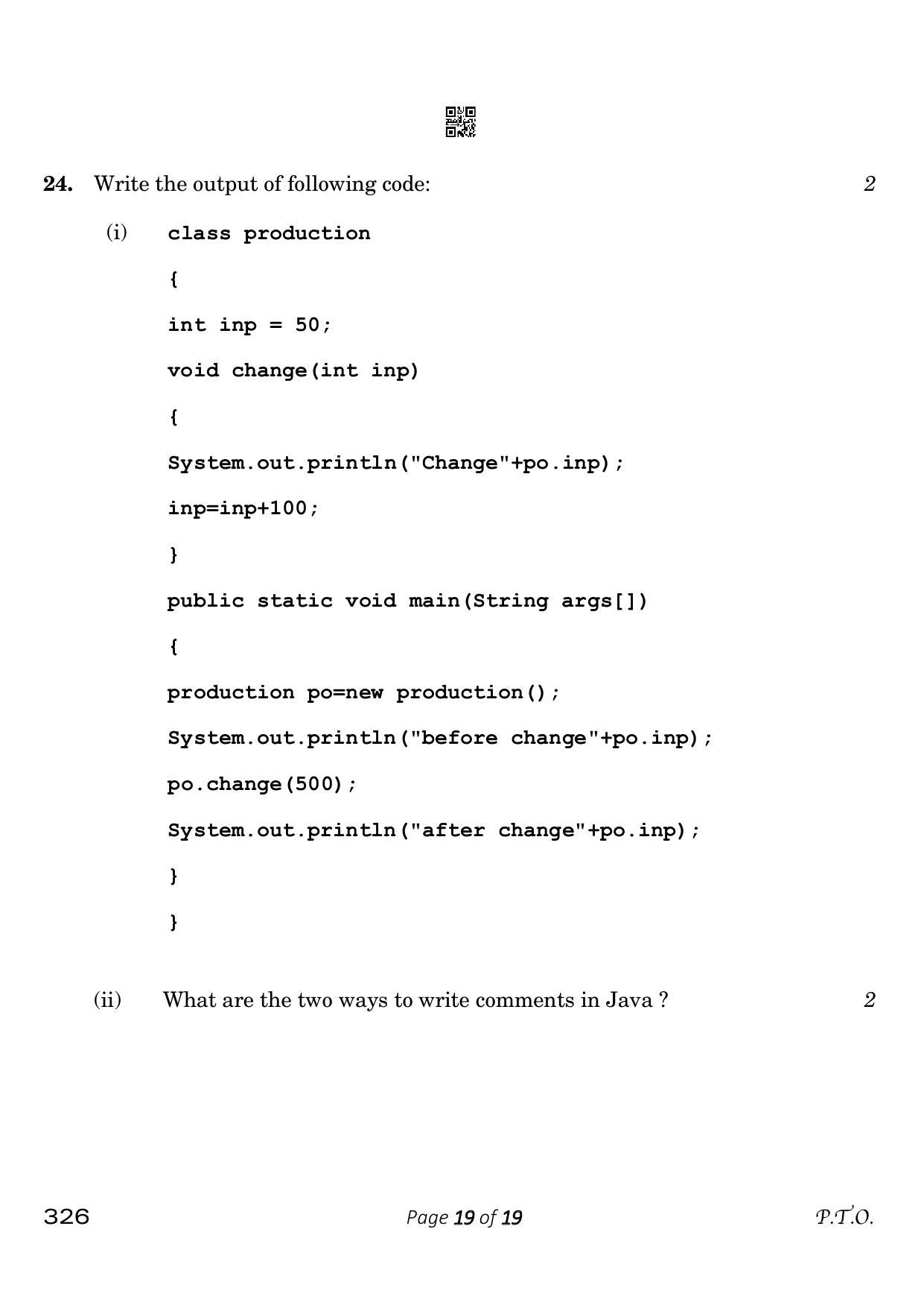 CBSE Class 12 326_Information Technology 2023 Question Paper - Page 19
