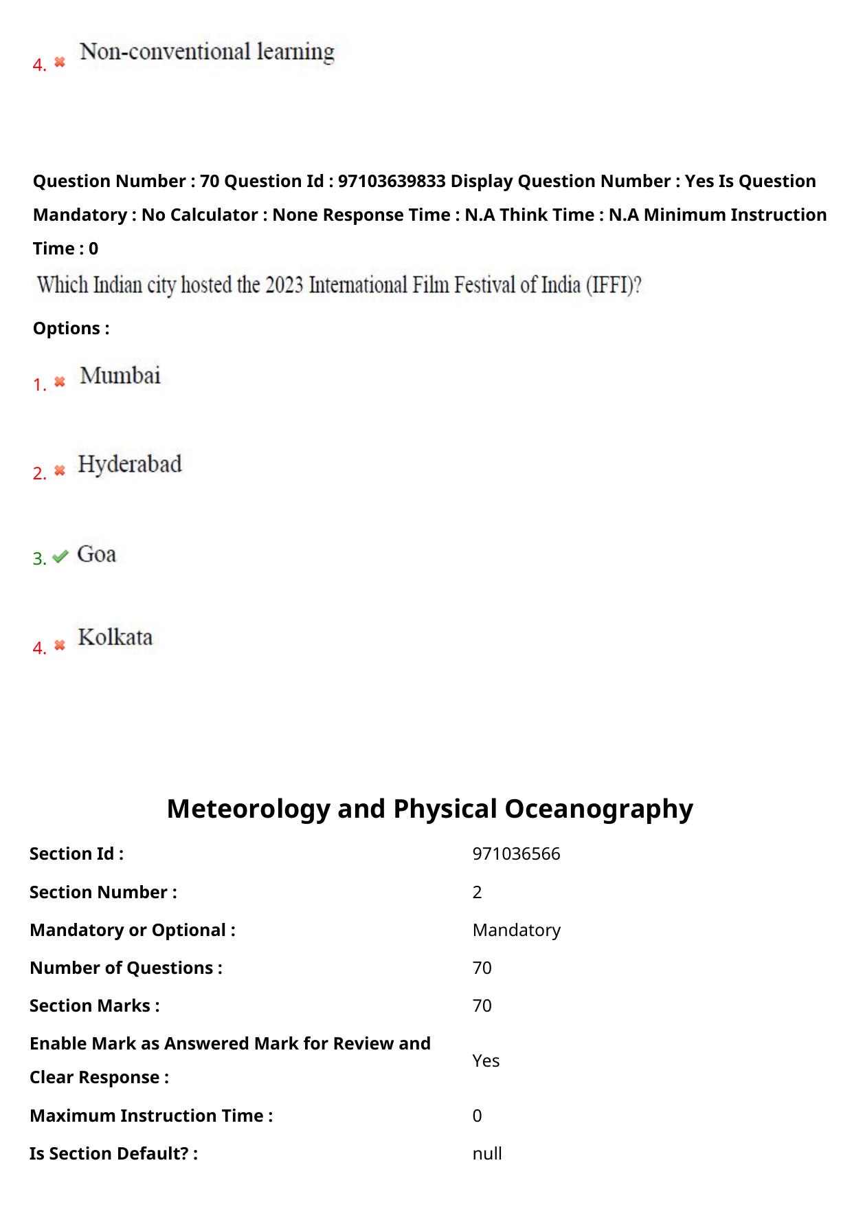 AP RCET 2024 Meteorology and Physical Oceanography Question Paper (05-05-2024 (Sunday) Session-I) - Page 43