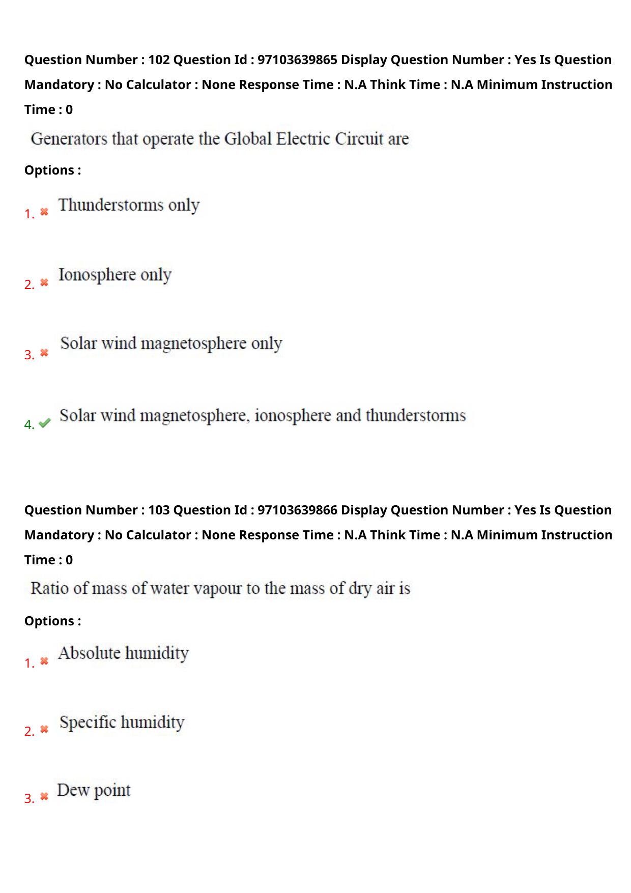AP RCET 2024 Meteorology and Physical Oceanography Question Paper (05-05-2024 (Sunday) Session-I) - Page 60