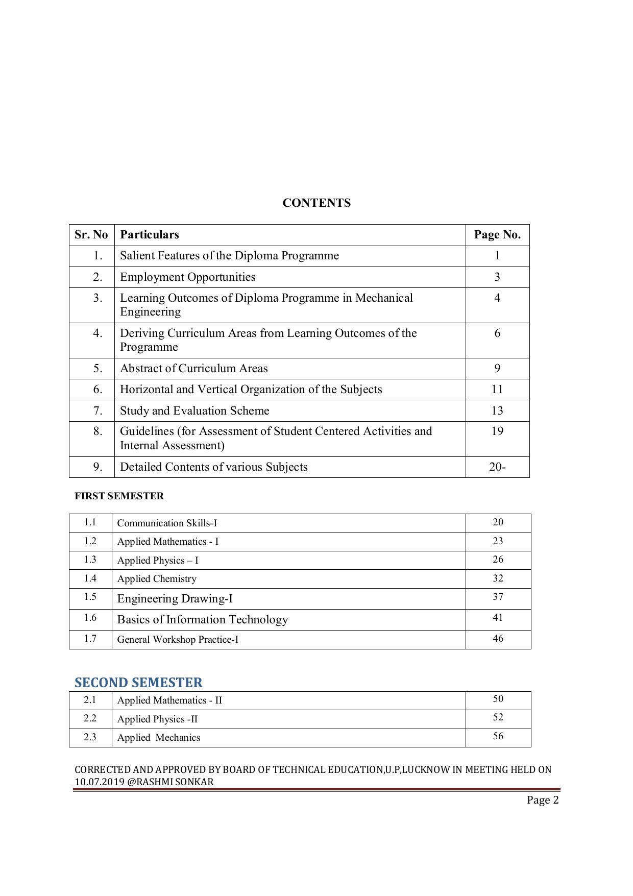 EFFECTIVE FROM JULY 2019-20 - SIX SEMESTER DIPLOMA COURSE IN MECHANICAL ENGINEERING ( PRODUCTION) - Page 2