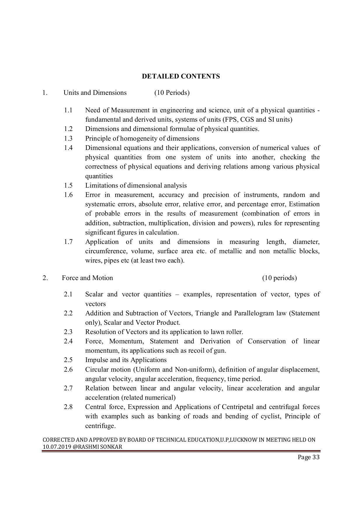 EFFECTIVE FROM JULY 2019-20 - SIX SEMESTER DIPLOMA COURSE IN MECHANICAL ENGINEERING ( PRODUCTION) - Page 33