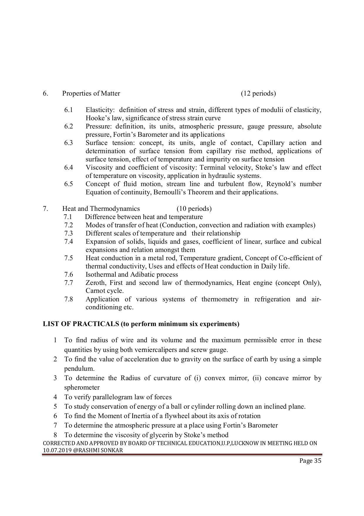 EFFECTIVE FROM JULY 2019-20 - SIX SEMESTER DIPLOMA COURSE IN MECHANICAL ENGINEERING ( PRODUCTION) - Page 35