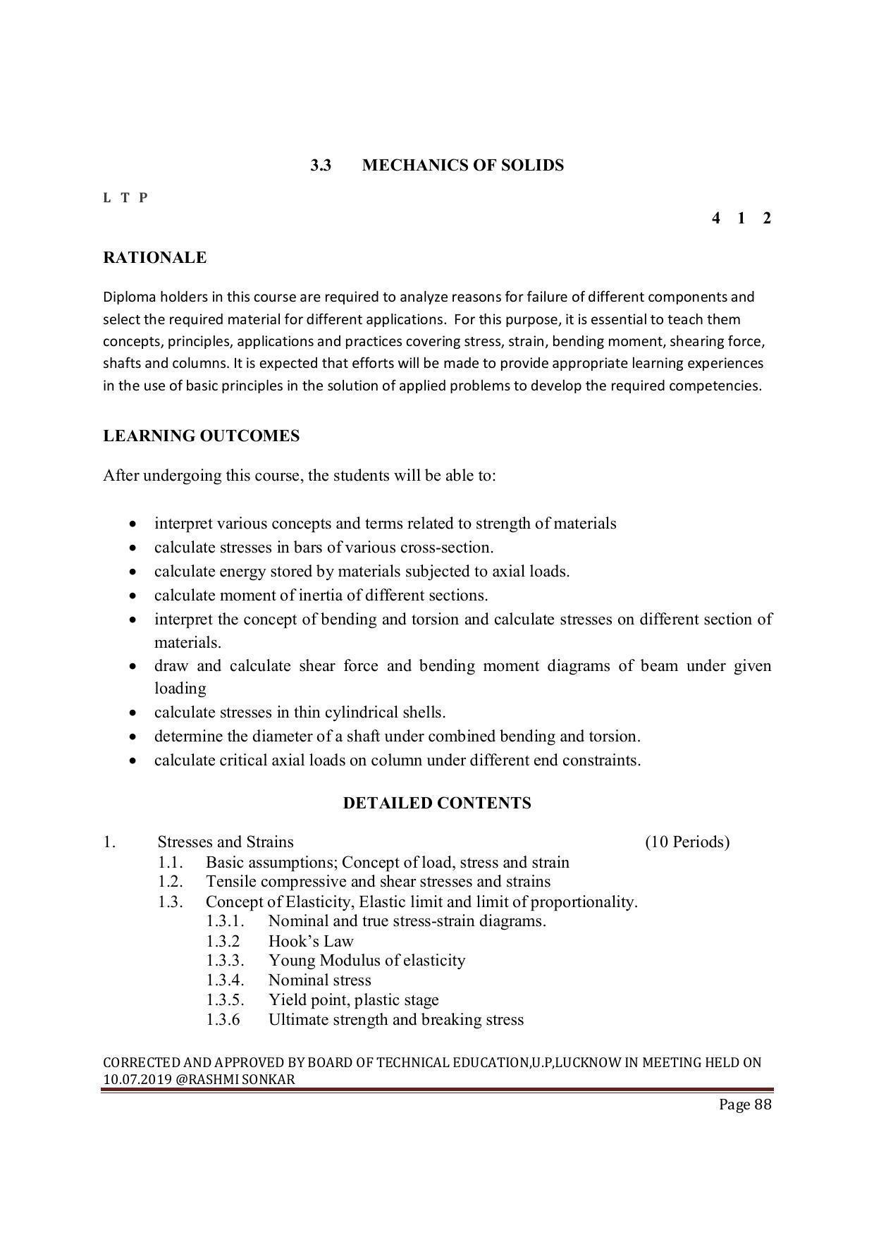 EFFECTIVE FROM JULY 2019-20 - SIX SEMESTER DIPLOMA COURSE IN MECHANICAL ENGINEERING ( PRODUCTION) - Page 88