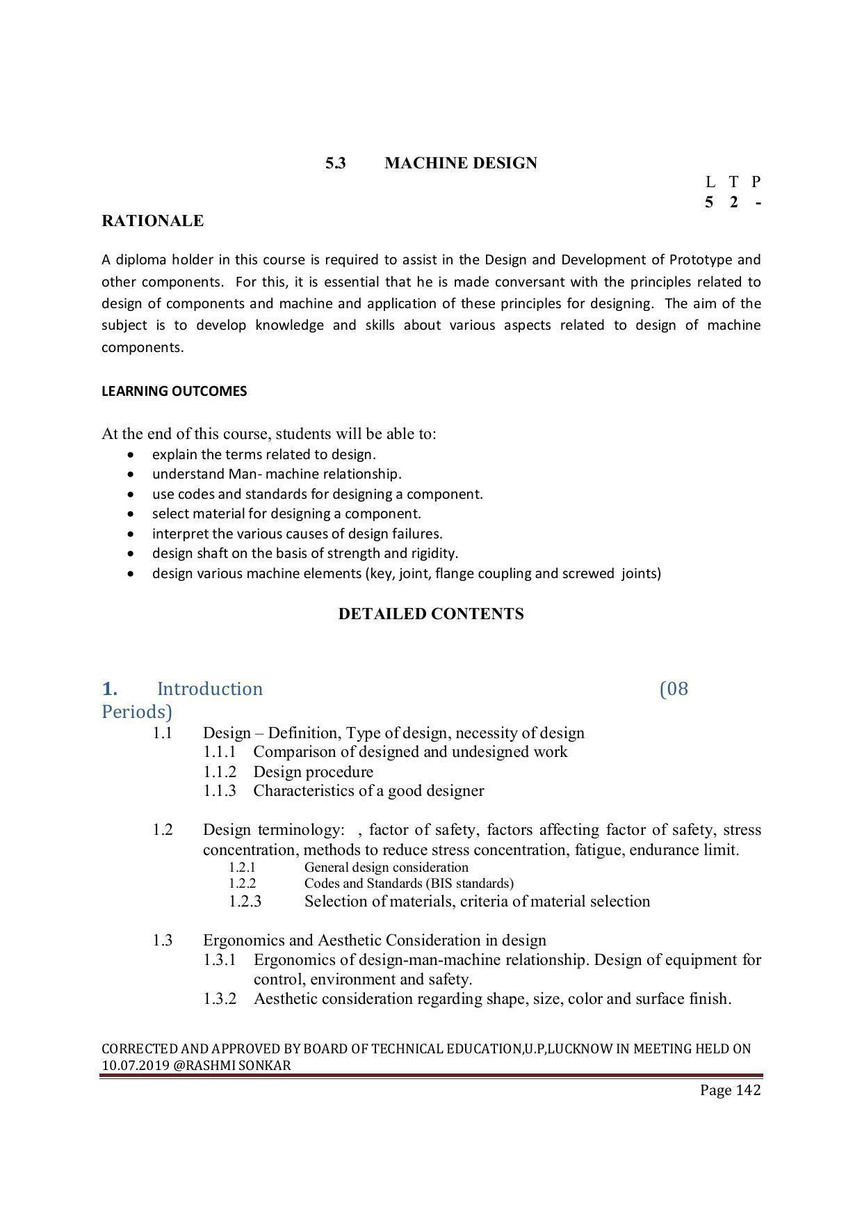 EFFECTIVE FROM JULY 2019-20 - SIX SEMESTER DIPLOMA COURSE IN MECHANICAL ENGINEERING ( PRODUCTION) - Page 142