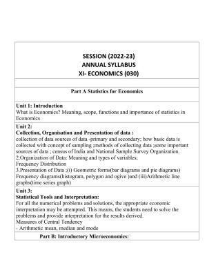 Edudel Class 11 Economics (English Medium) Syllabus