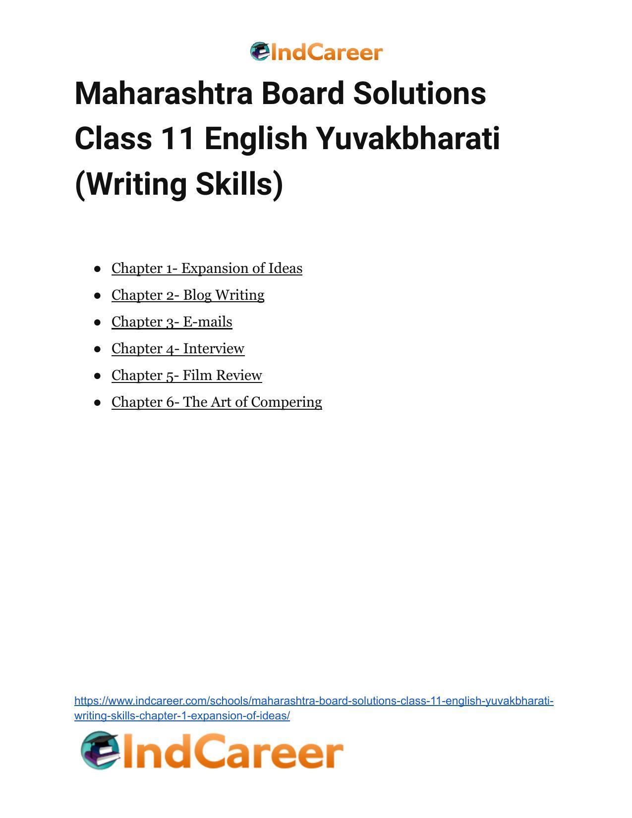 Maharashtra Board Solutions Class 11-English Yuvakbharati (Writing Skills): Chapter 1- Expansion of Ideas - Page 12