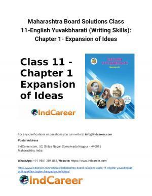 Maharashtra Board Solutions Class 11-English Yuvakbharati (Writing Skills): Chapter 1- Expansion of Ideas