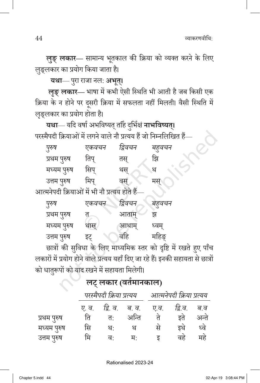 NCERT Book for Class 10 Sanskrit Chapter 5 धातुरूप – सामान्य परिचय - Page 4