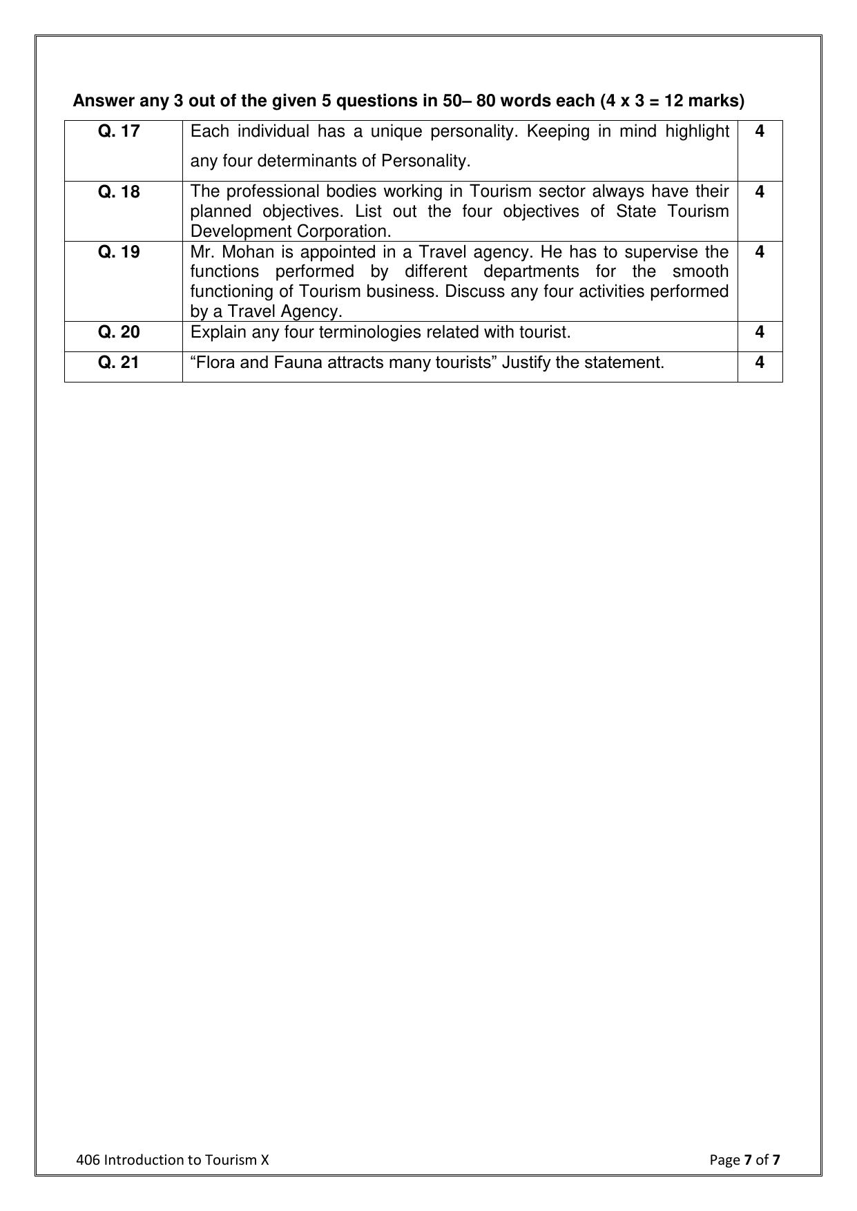 CBSE Class 10 Introduction To Tourism Sample Paper 2025 - Page 7