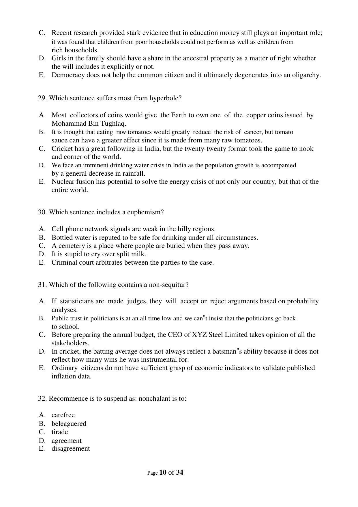 XAT 2009 (A) Question Papers with Keys - Page 13