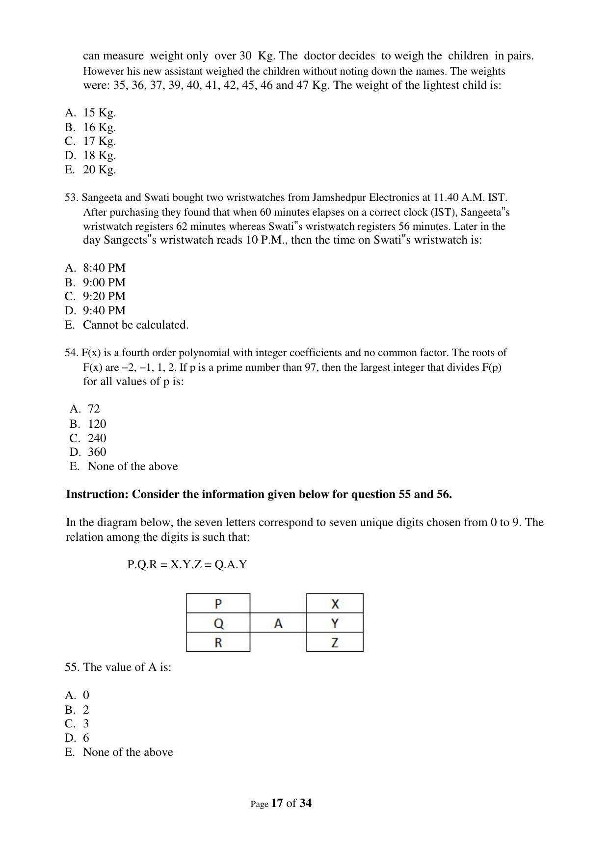 XAT 2009 (A) Question Papers with Keys - Page 20