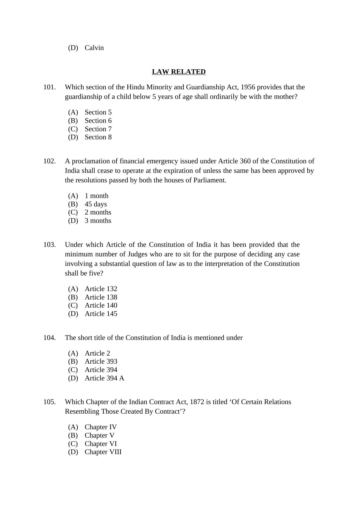 CUSAT CAT 2021 LLM (FINAL_MERGED) Question Paper - Page 25