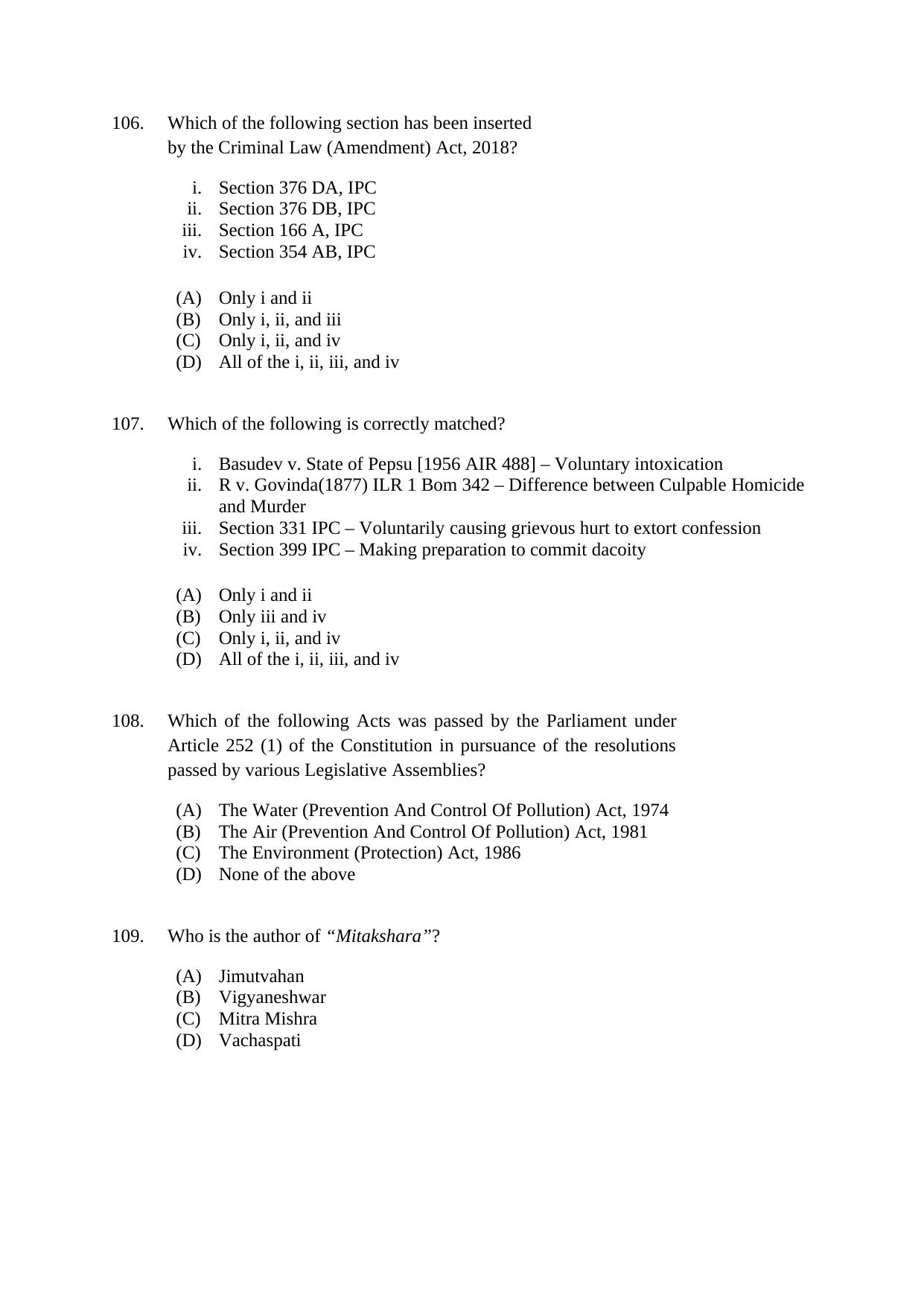 CUSAT CAT 2021 LLM (FINAL_MERGED) Question Paper - Page 27