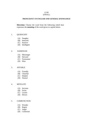 CUSAT CAT 2021 LLM (FINAL_MERGED) Question Paper