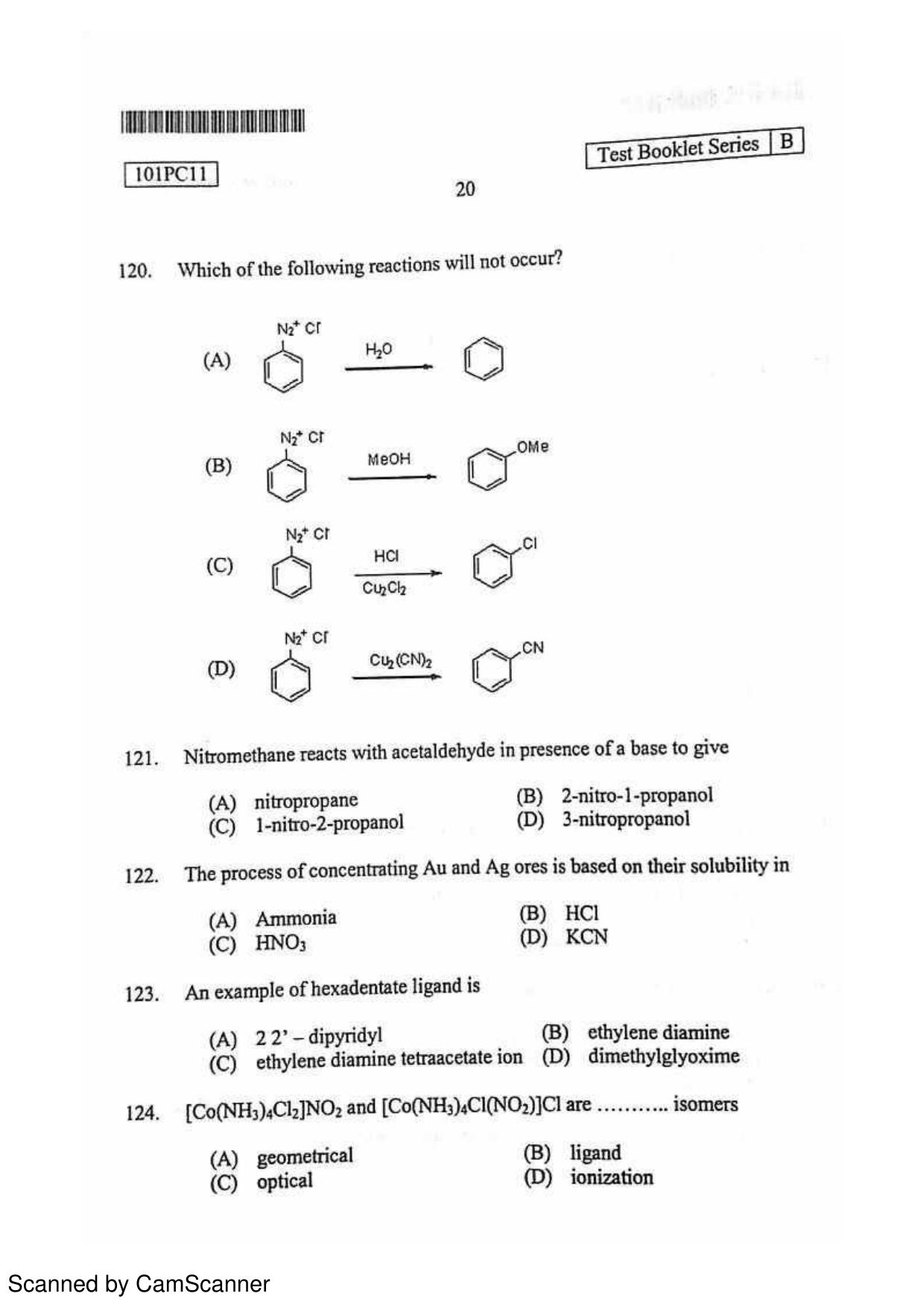 CUSAT CAT 2011 Physics, Chemistry 2 Question Paper - Page 21