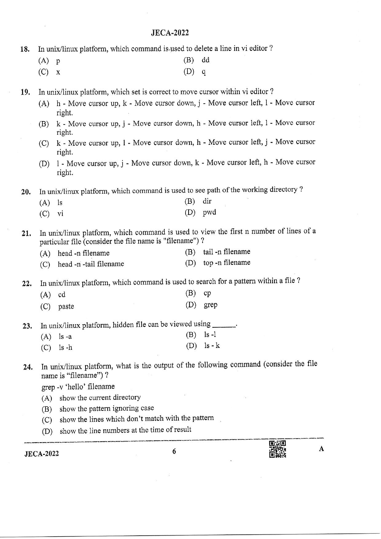 WB JECA 2022 Question Paper - Page 6