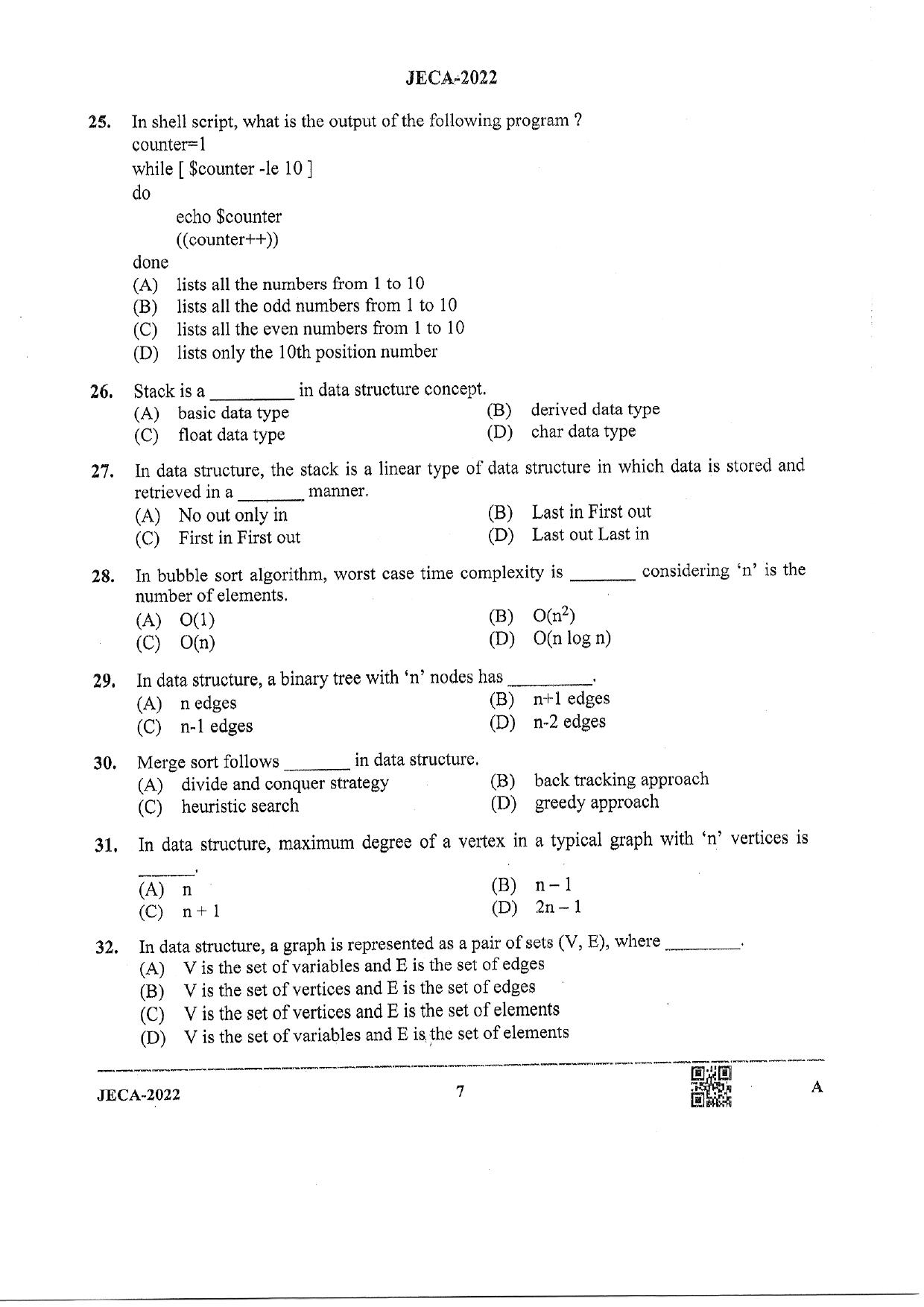 WB JECA 2022 Question Paper - Page 7
