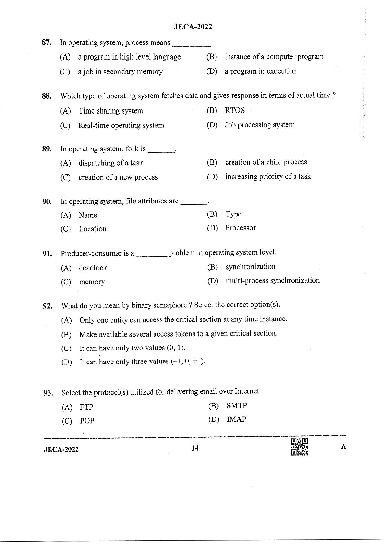 WB JECA 2022 Question Paper - Page 14